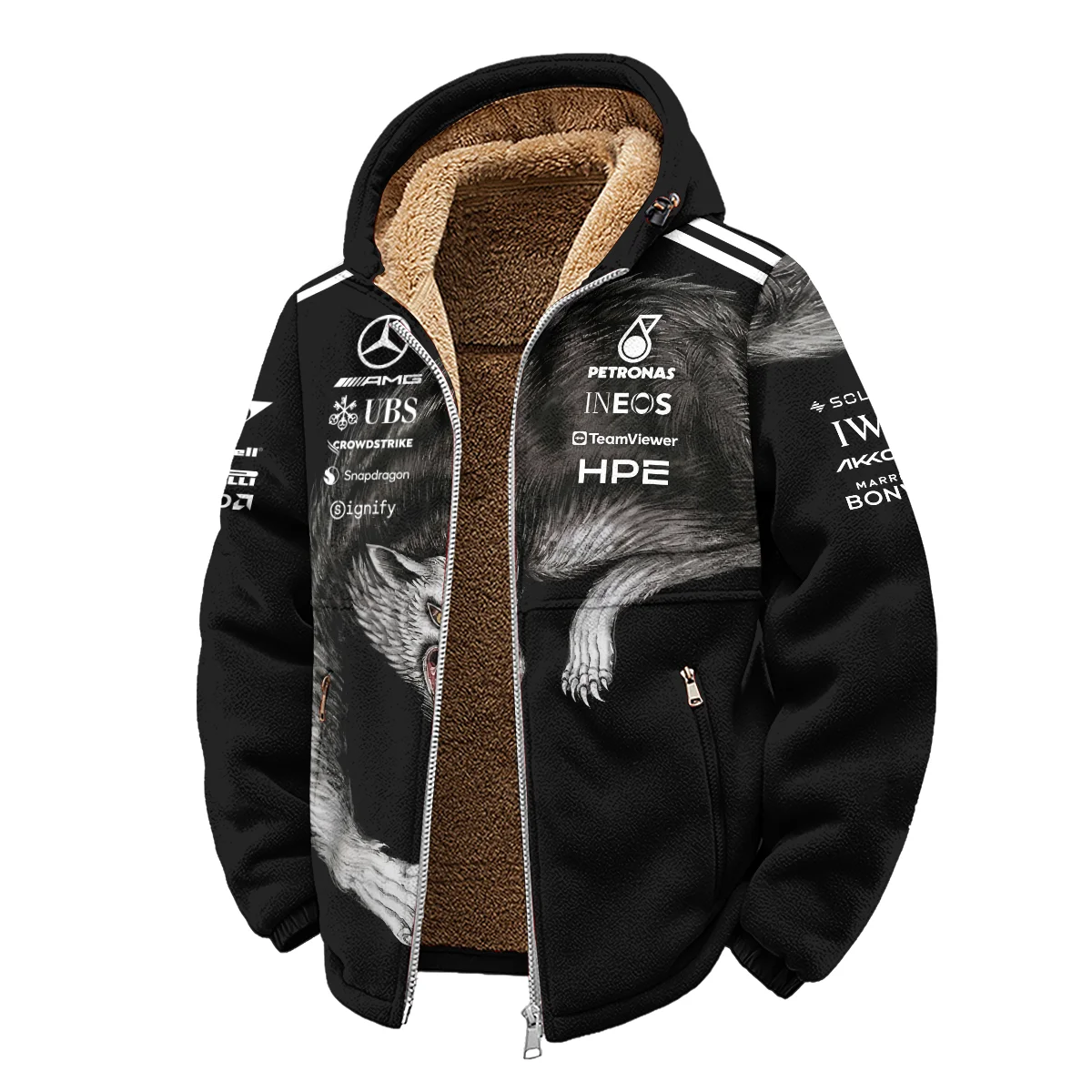 2026 Mercedes x Y-3 Japan GP F1 - Winter Fleece Jacket BLMER18326A2WFJ - Image 2