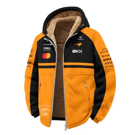 Alternative view of 2026 Lando Norris 1 McLaren F1 Teamwear Winter Fleece Jacket BLNR25326A1WFJ - Orange