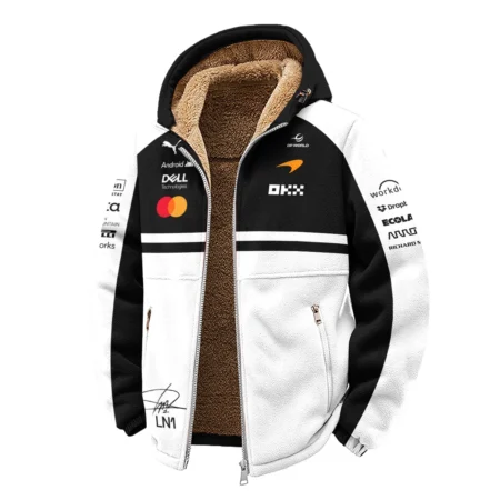 Alternative view of 2026 Lando Norris 1 McLaren F1 Teamwear Winter Fleece Jacket BLNR25326A2WFJ - White