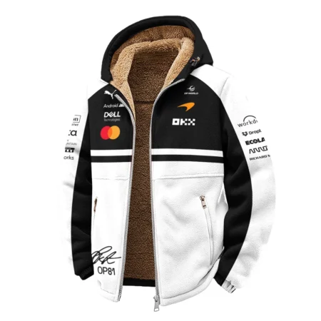 Alternative view of 2026 Oscar Piastri 81 McLaren F1 Teamwear Winter Fleece Jacket BLOP25326A2WFJ - White