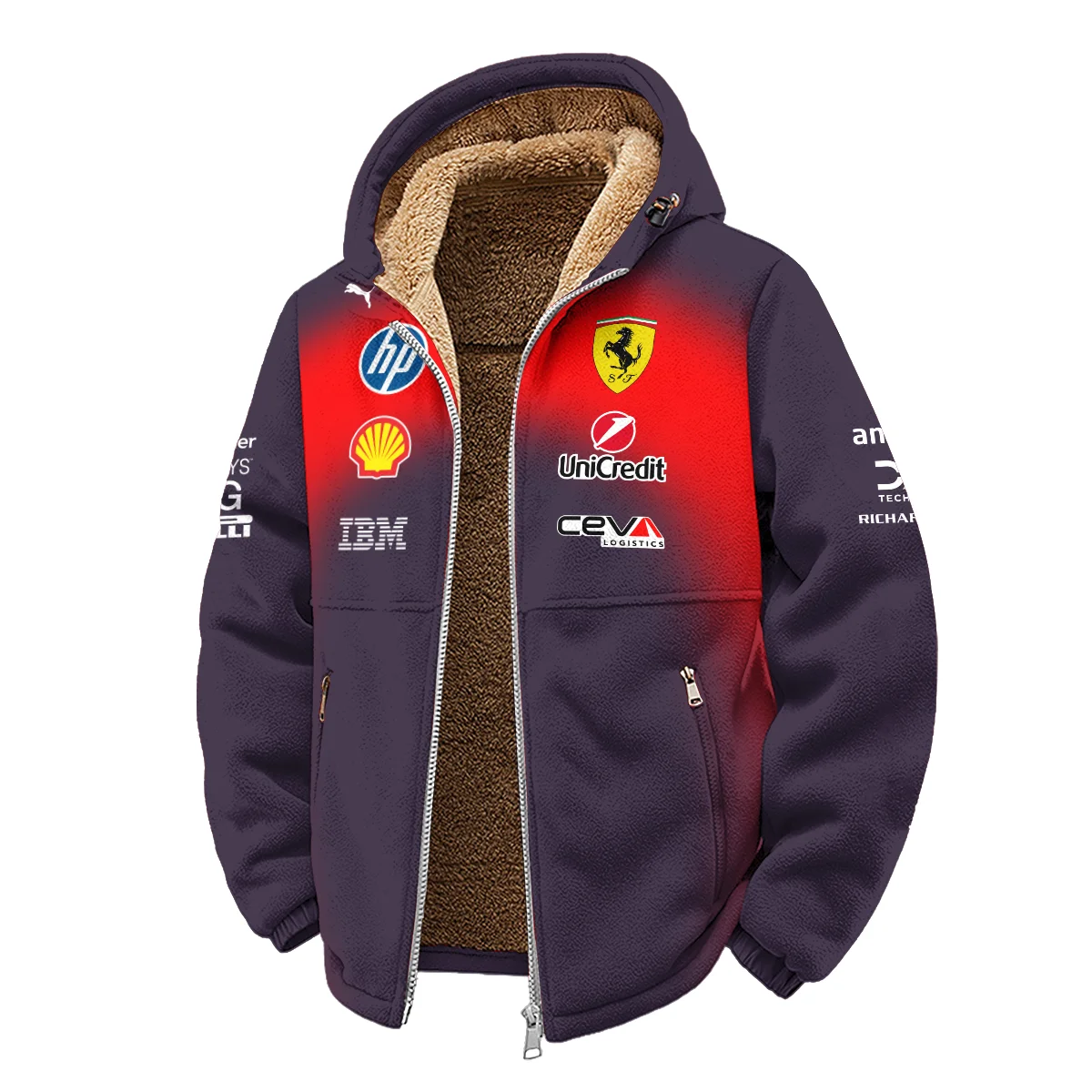 2026 China GP Edition Ferrari F1 Winter Fleece Jacket BLVA12326FRRWFJ - Image 2