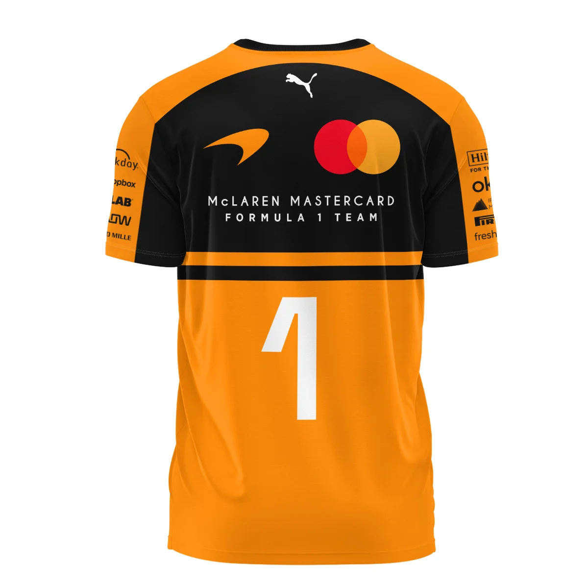 2026 Lando Norris 1 McLaren F1 Teamwear T-Shirt BLNR25326A1TS - Orange - Image 3