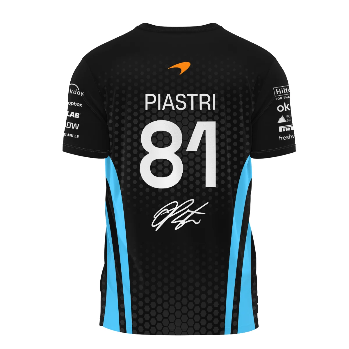 2026 Oscar Piastri McLaren F1 Teamwear T-Shirt BLOP26226A3TS - Cyan - Image 3