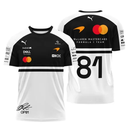 2026 Oscar Piastri 81 McLaren F1 Teamwear T-Shirt BLOP25326A2TS - White