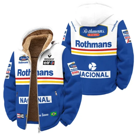 1994 Ayrton Senna Rothmans Williams Renault F1 Winter Fleece Jacket BL3725A6WFJ