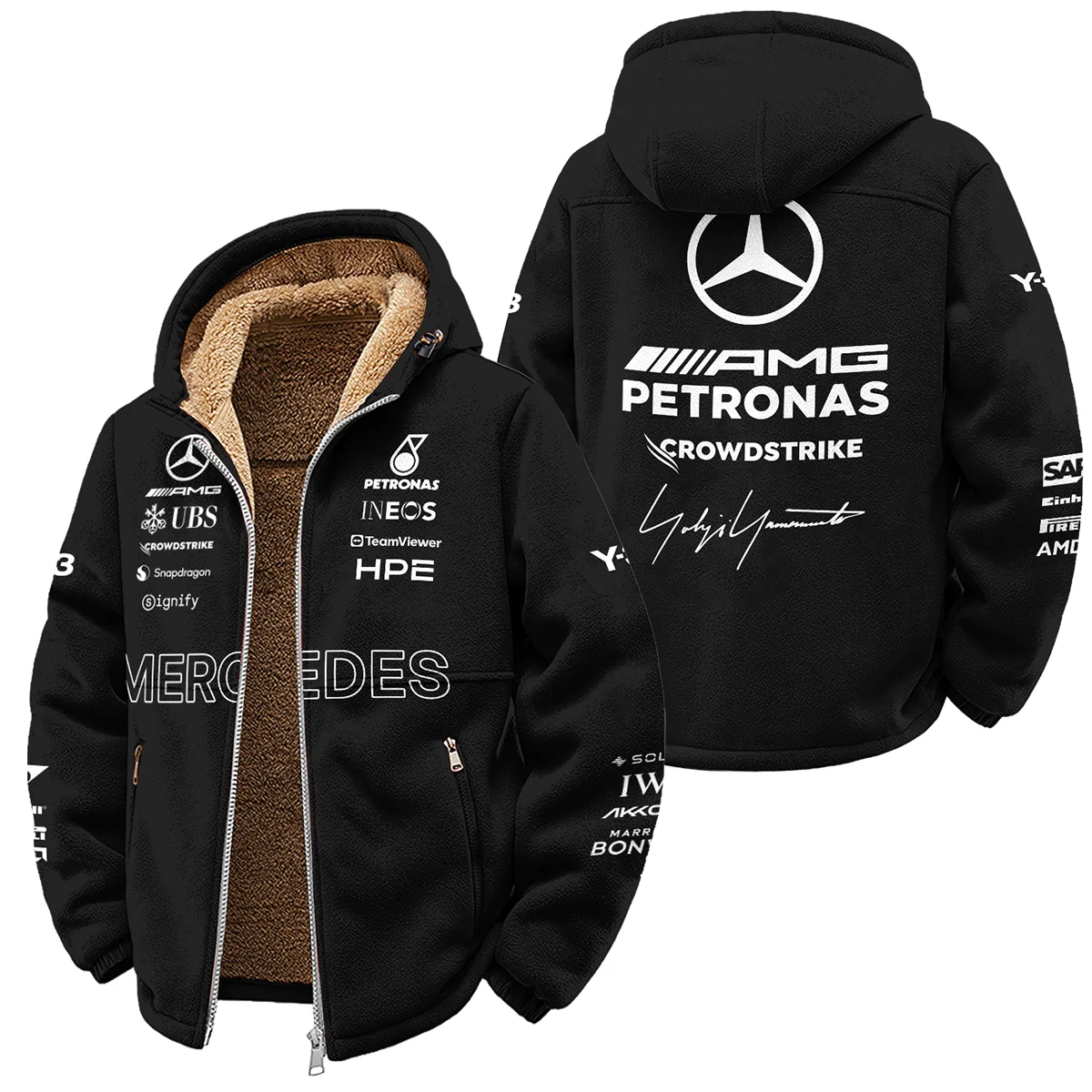 2026 Y-3 x Mercedes F1 Teamwear - Winter Fleece Jacket BLMER18326A3WFJ