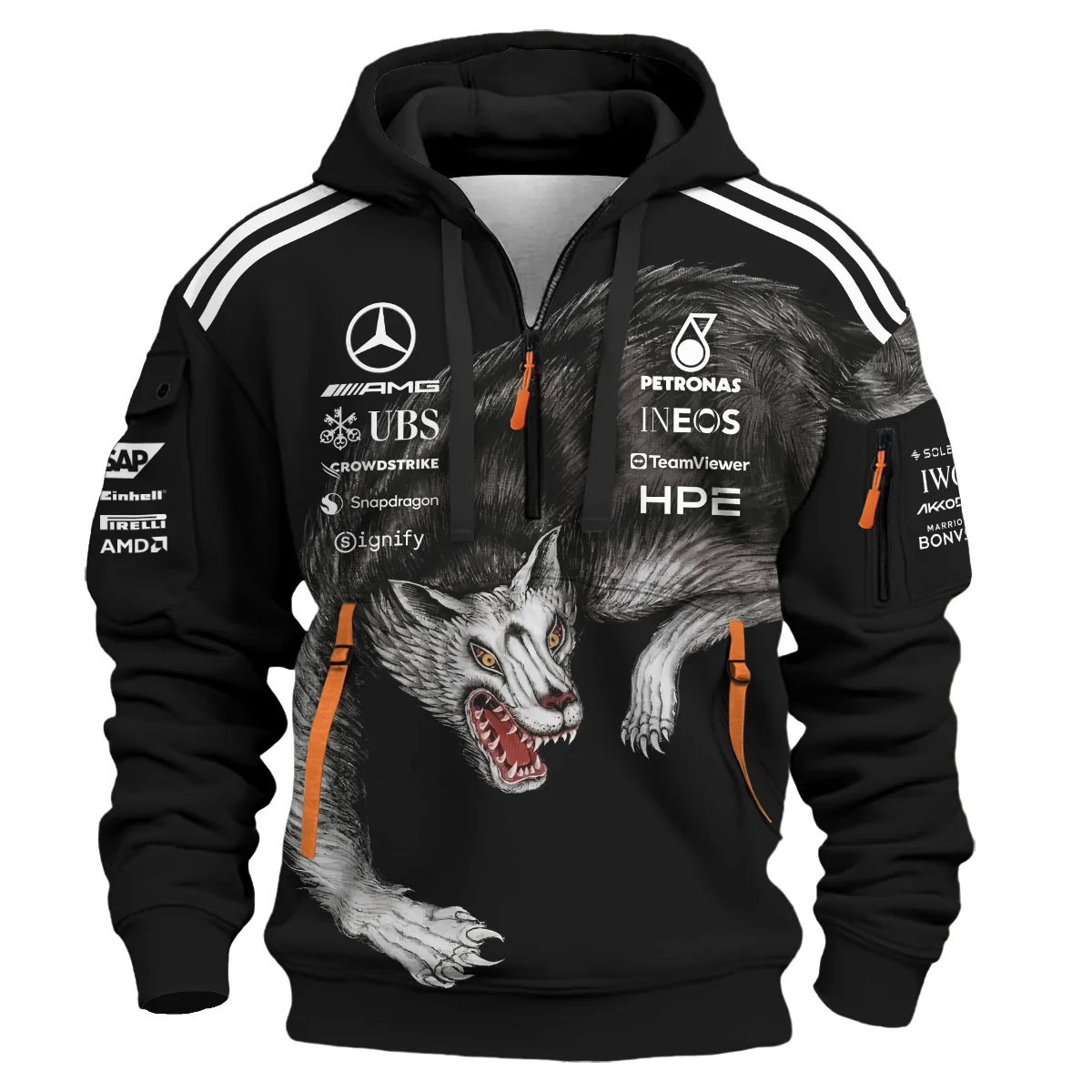 2026 Mercedes x Y-3 Japan GP F1 - Hoodie Half Zip BLMER18326A2HDF - Image 2