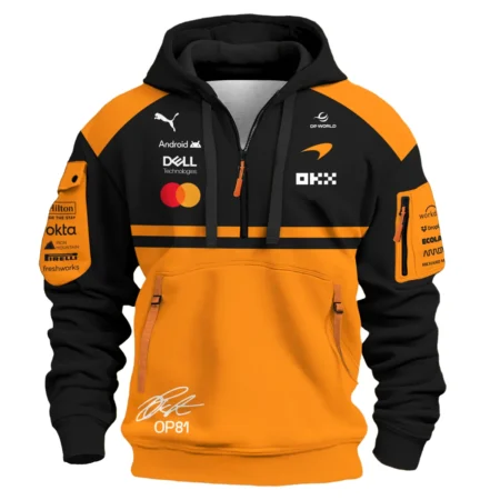 Alternative view of 2026 Oscar Piastri 81 McLaren F1 Teamwear Hoodie Half Zip BLOP25326A1HDF - Orange