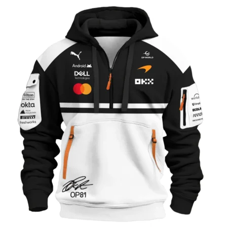 Alternative view of 2026 Oscar Piastri 81 McLaren F1 Teamwear Hoodie Half Zip BLOP25326A2HDF - White