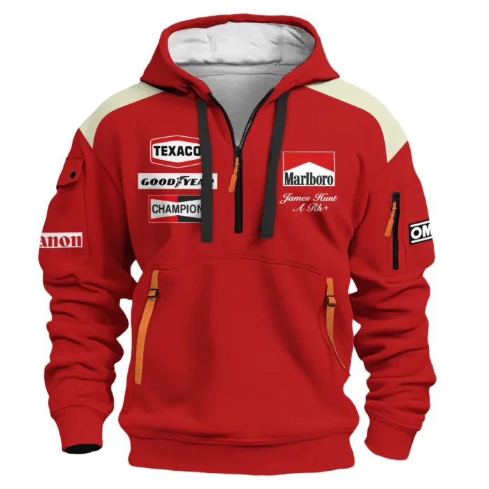 Alternative view of 1976 James Hunt Racing Suit Limited Edition Hoodie Half Zipper BLVAJHR130825A3HDF
