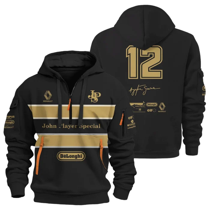 1985 Ayrton Senna John Player Special - Lotus Renault Hoodie Half Zipper BL3725A1HDF