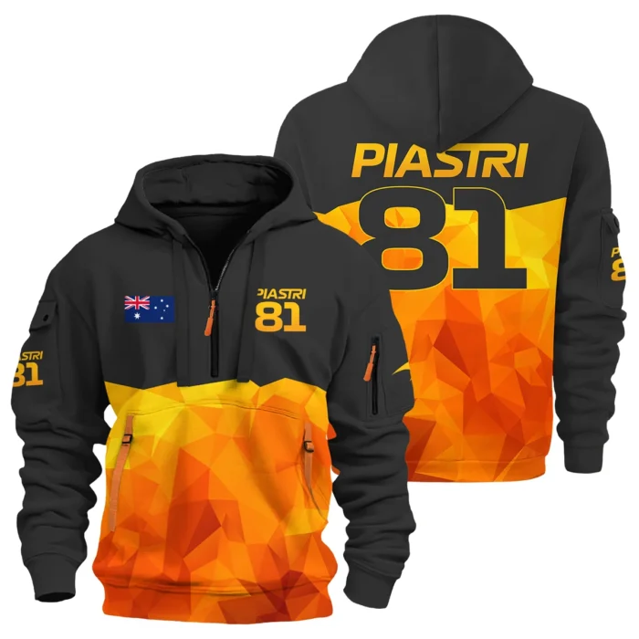 Oscar Piastri Fan Gear Limited Edition Hoodie Half Zipper Unisex Motorsport Apparel BLOP13725A1HDF