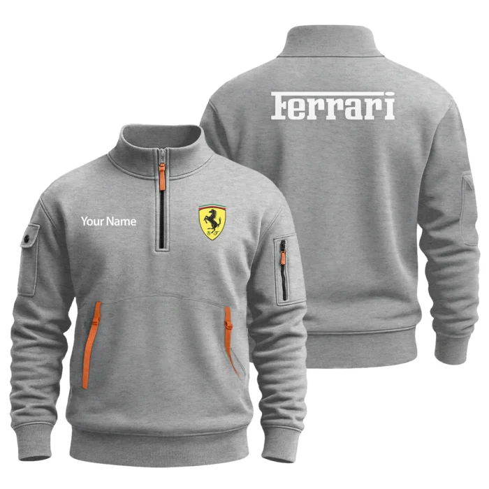 Ferrari F1 Team Logo Fashion Sweatshirt Half Zipper BLFO6825A1FRR