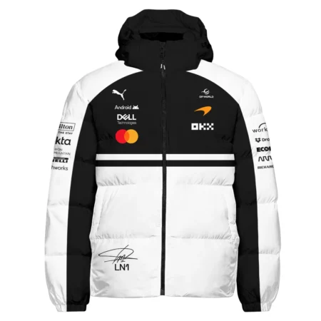 Alternative view of 2026 Lando Norris 1 McLaren F1 Teamwear Down & Puffer Jackets BLNR25326A2HCJ - White