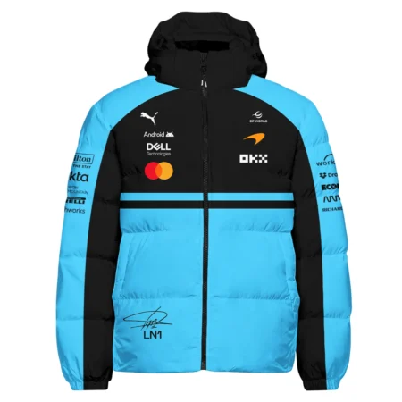 Alternative view of 2026 Lando Norris 1 McLaren F1 Teamwear Down & Puffer Jackets BLNR25326A3HCJ - Cyan