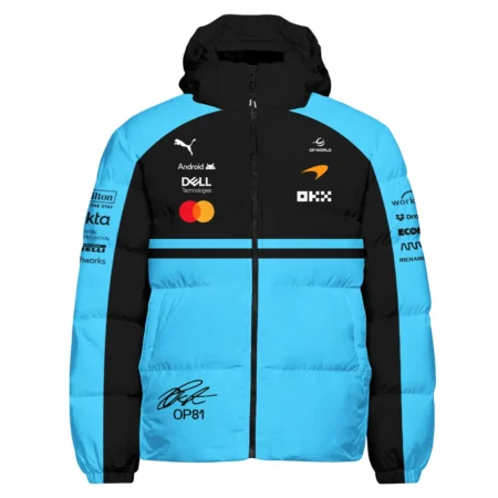 Alternative view of 2026 Oscar Piastri 81 McLaren F1 Teamwear Down & Puffer Jackets BLOP25326A3HCJ - Cyan