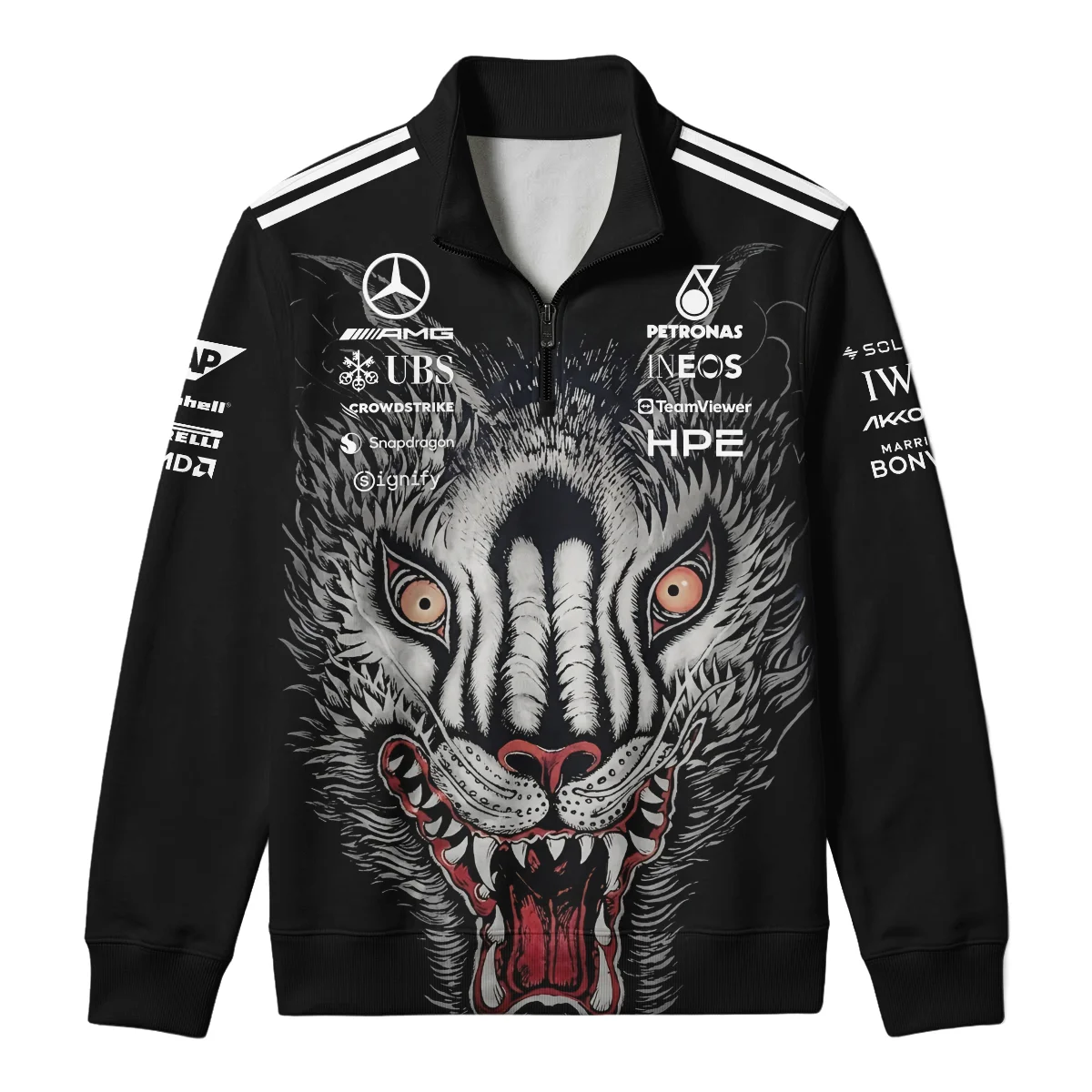 2026 Japan GP Y-3 x Mercedes F1 - Quarter Zip Sweatshirt BLMER18326A1QZS - Image 2