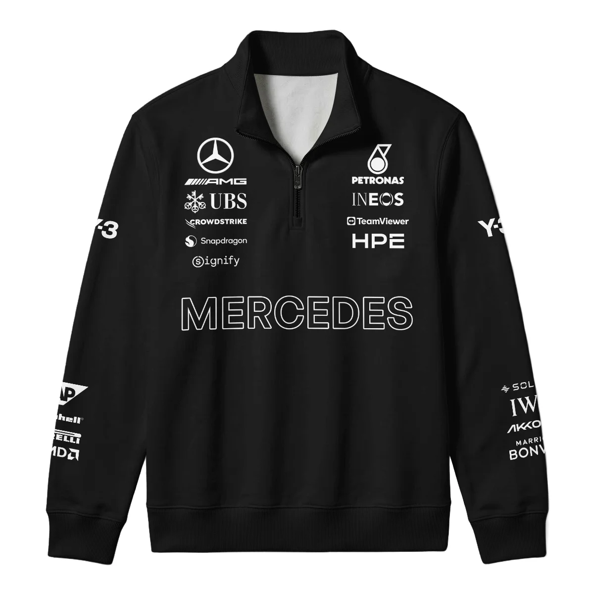 2026 Y-3 x Mercedes F1 Teamwear - Quarter Zip Sweatshirt BLMER18326A3QZS - Image 2