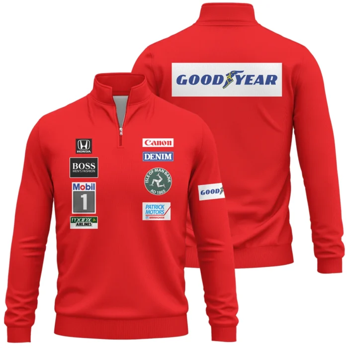 1985 Nigel Mansell Racing Suit Williams F1 Quarter-Zip Sweatshirt BLNM29725A3QZS