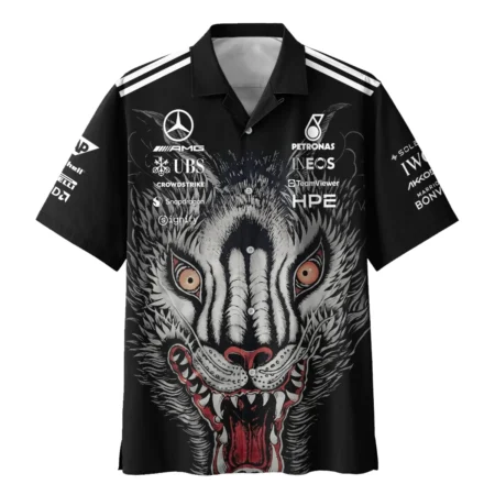 Alternative view of 2026 Japan GP Y-3 x Mercedes F1 - Hawaiian Shirt BLMER18326A1HW