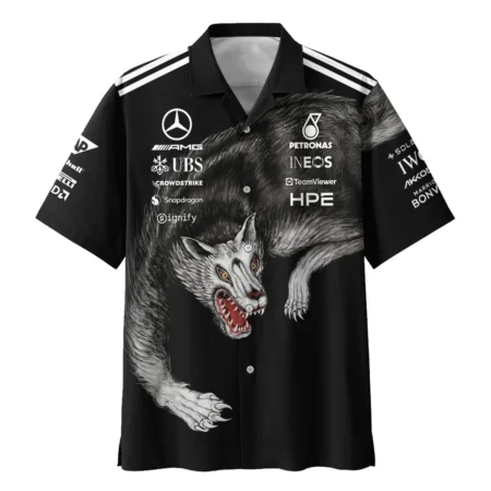 Alternative view of 2026 Mercedes x Y-3 Japan GP F1 - Hawaiian Shirt BLMER18326A2HW