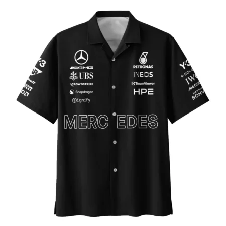 Alternative view of 2026 Y-3 x Mercedes F1 Teamwear - Hawaiian Shirt BLMER18326A3HW