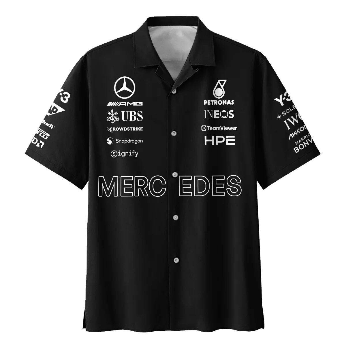 2026 Y-3 x Mercedes F1 Teamwear - Hawaiian Shirt BLMER18326A3HW - Image 2