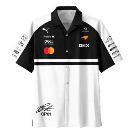 Alternative view of 2026 Oscar Piastri 81 McLaren F1 Teamwear Hawaiian Shirt BLOP25326A2HW - White