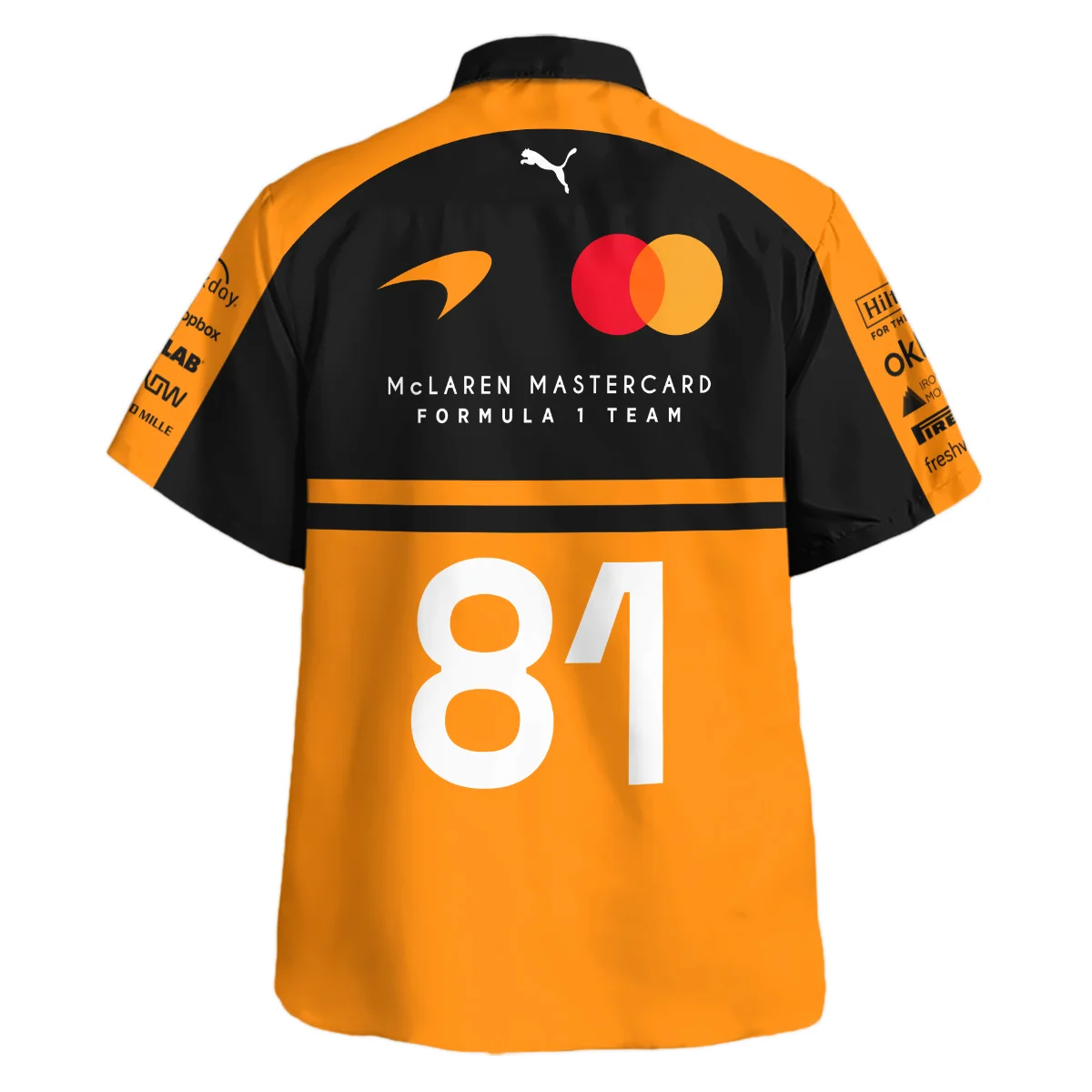 2026 Oscar Piastri 81 McLaren F1 Teamwear Hawaiian Shirt BLOP25326A1HW - Orange - Image 3