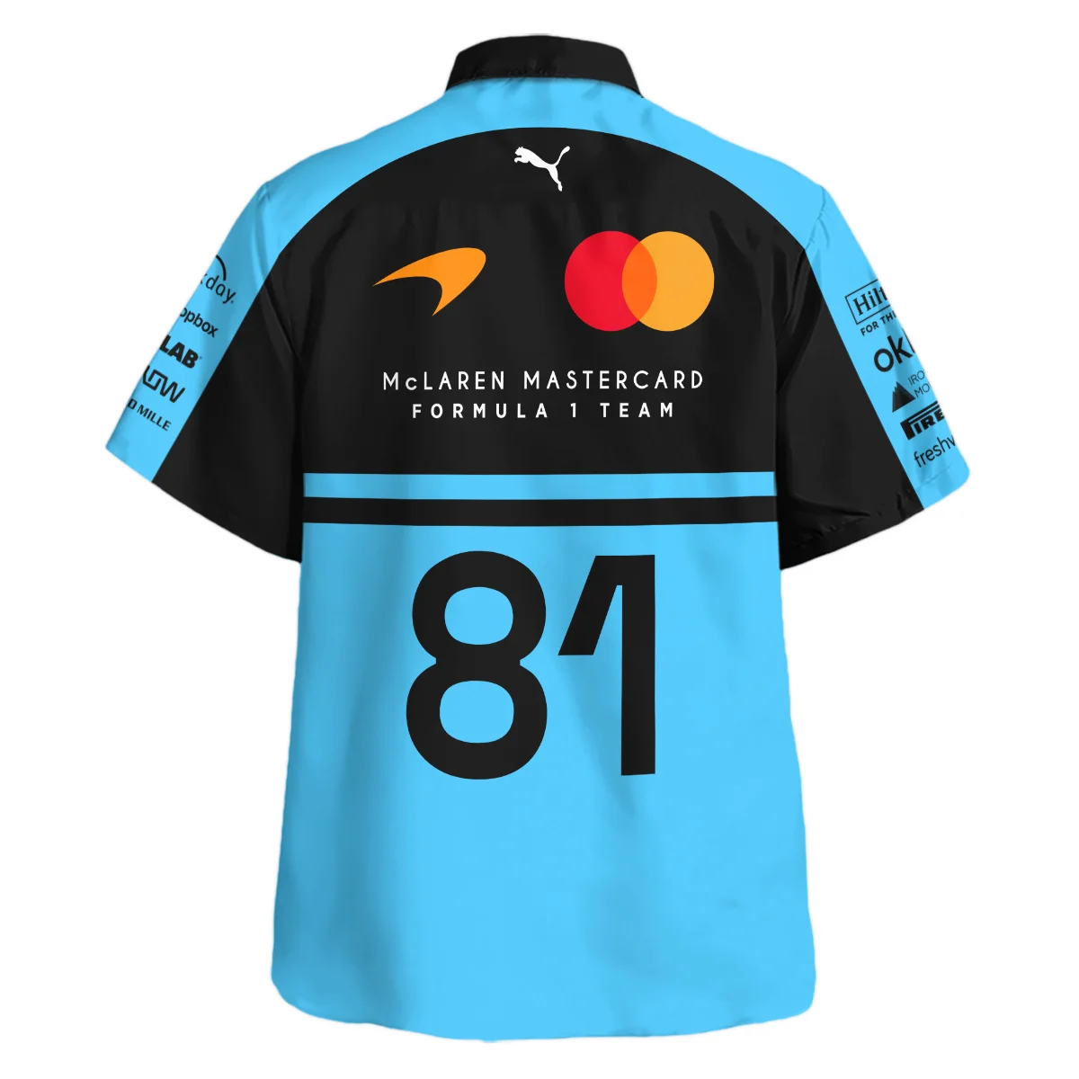 2026 Oscar Piastri 81 McLaren F1 Teamwear Hawaiian Shirt BLOP25326A3HW - Cyan - Image 3