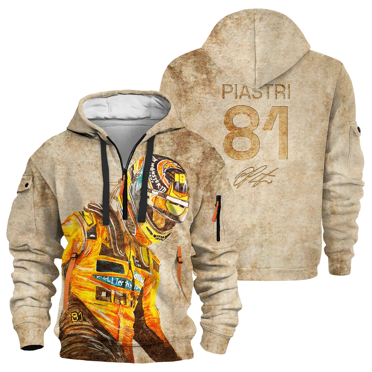 81 Oscar Piastri - Hoodie Half Zip BLOP121025A3HDF