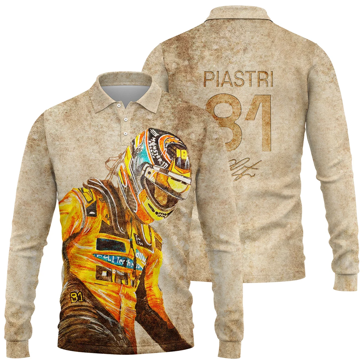 81 Oscar Piastri - Long Polo Shirt BLOP121025A3LPL