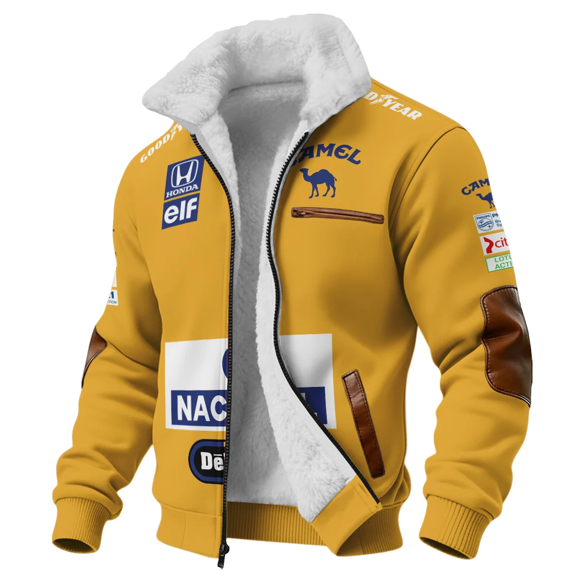 1987 Ayrton Senna Camel Honda F1 Fleece Jacket BL3725A5FJ - Image 2