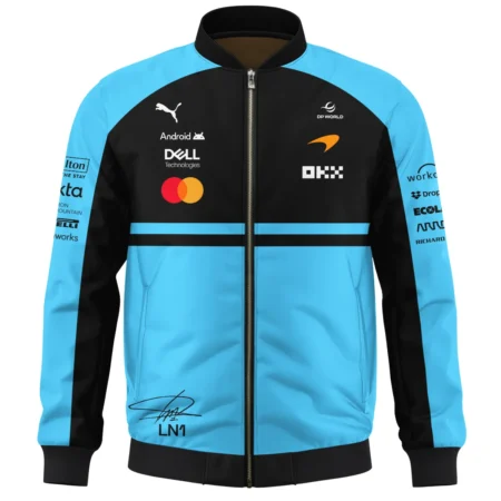 Alternative view of 2026 Lando Norris 1 McLaren F1 Teamwear Bomber BLNR25326A3BB - Cyan