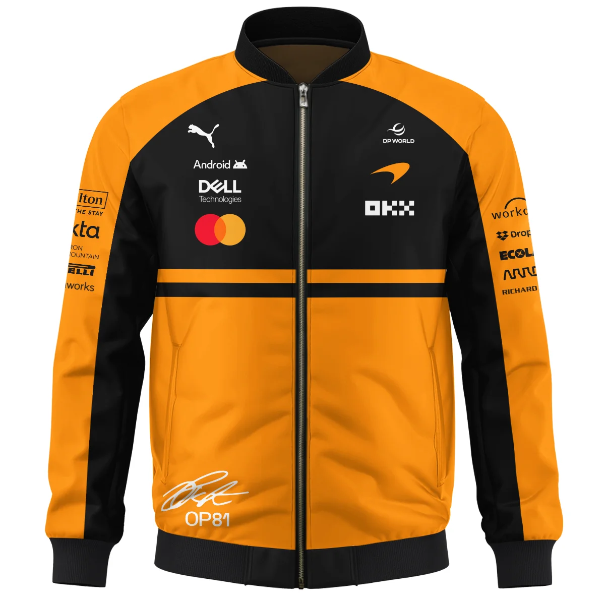 2026 Oscar Piastri 81 McLaren F1 Teamwear Bomber BLOP25326A1BB - Orange - Image 2