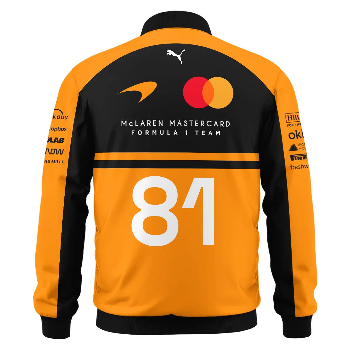 2026 Oscar Piastri 81 McLaren F1 Teamwear Bomber BLOP25326A1BB - Orange - Image 3