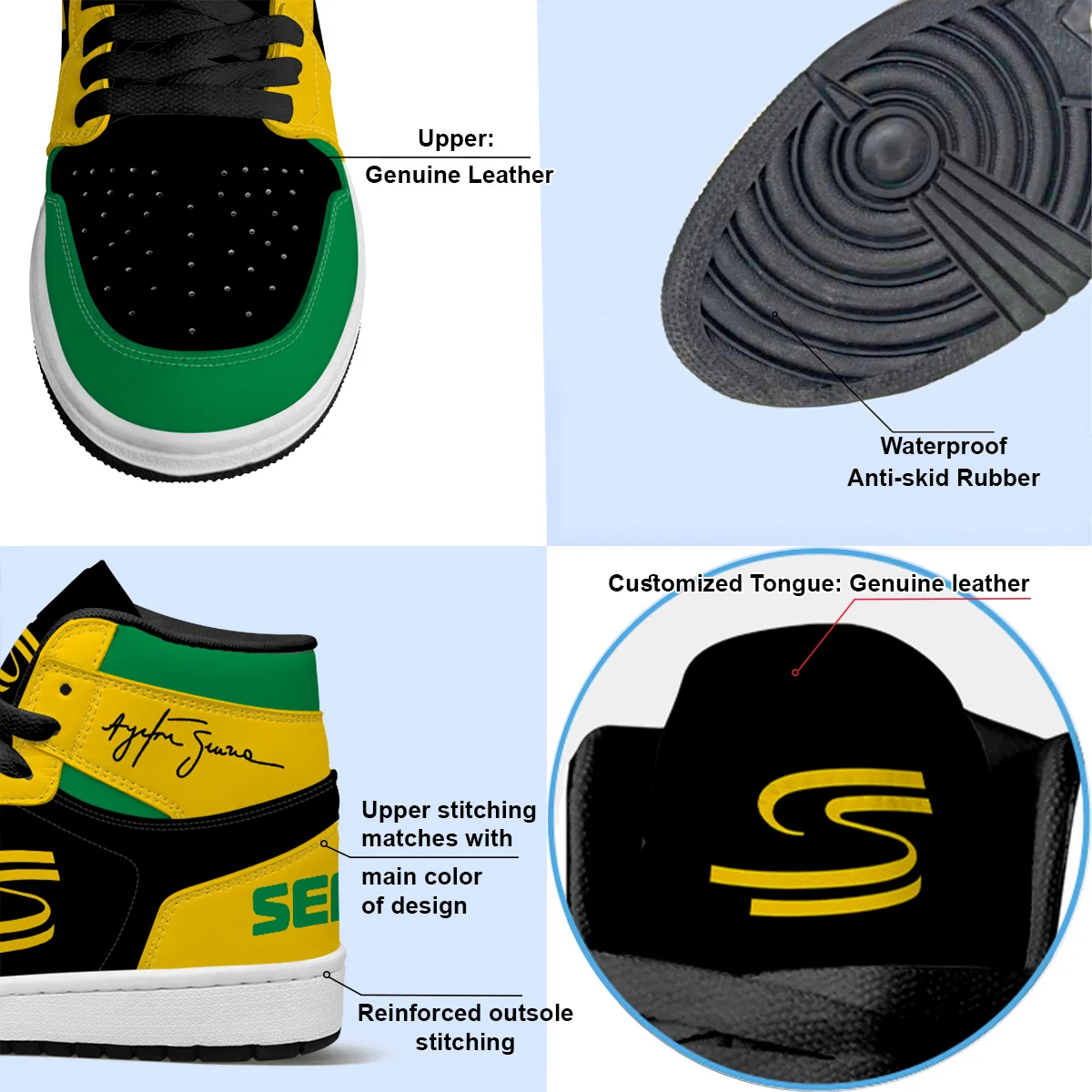 AS12 Custom Shoes Logo Air Jordan 1 High BLSN19725A1 - Style 1 - Image 4