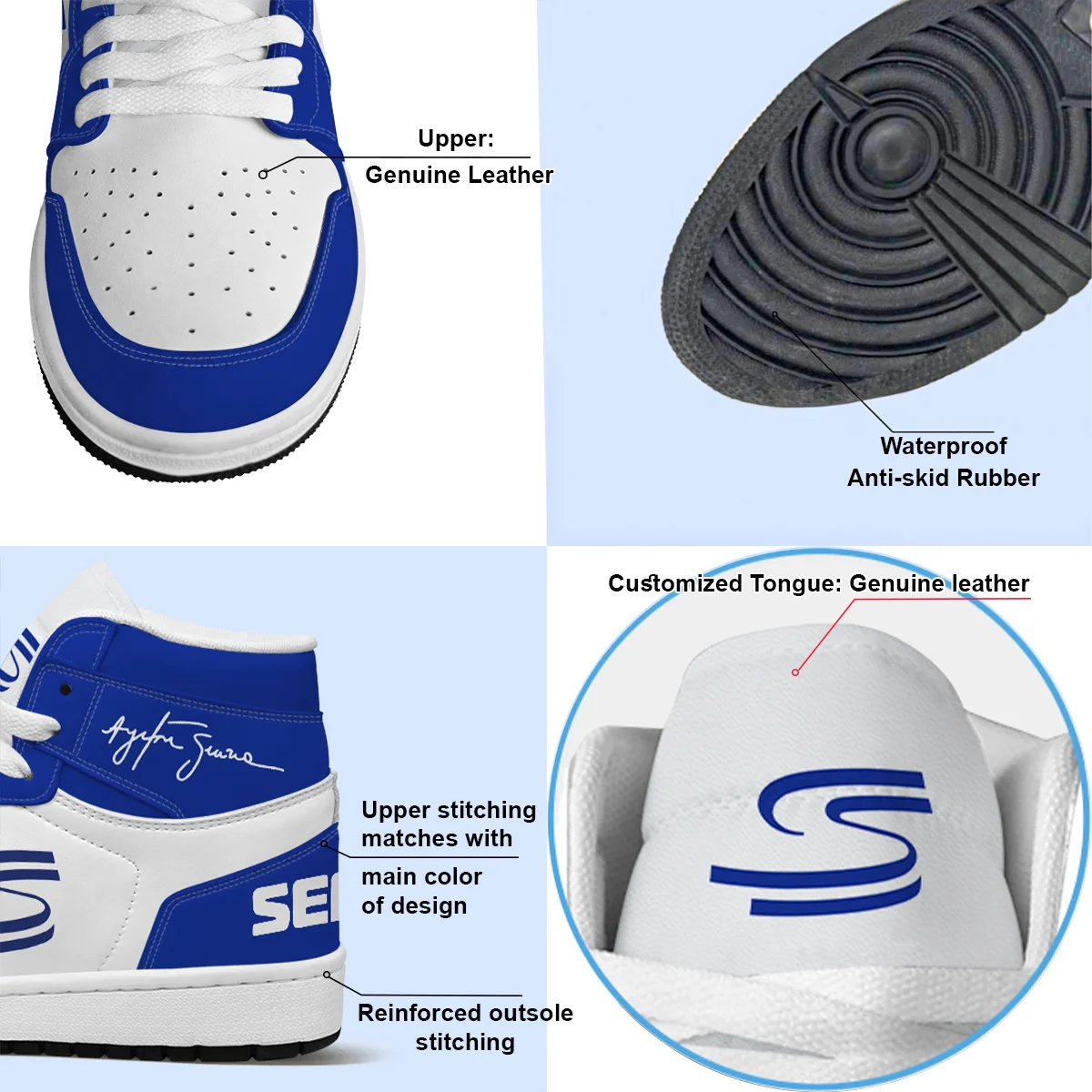 AS12 Custom Shoes Logo Air Jordan 1 High BLSN19725A4 - Style 4 - Image 4