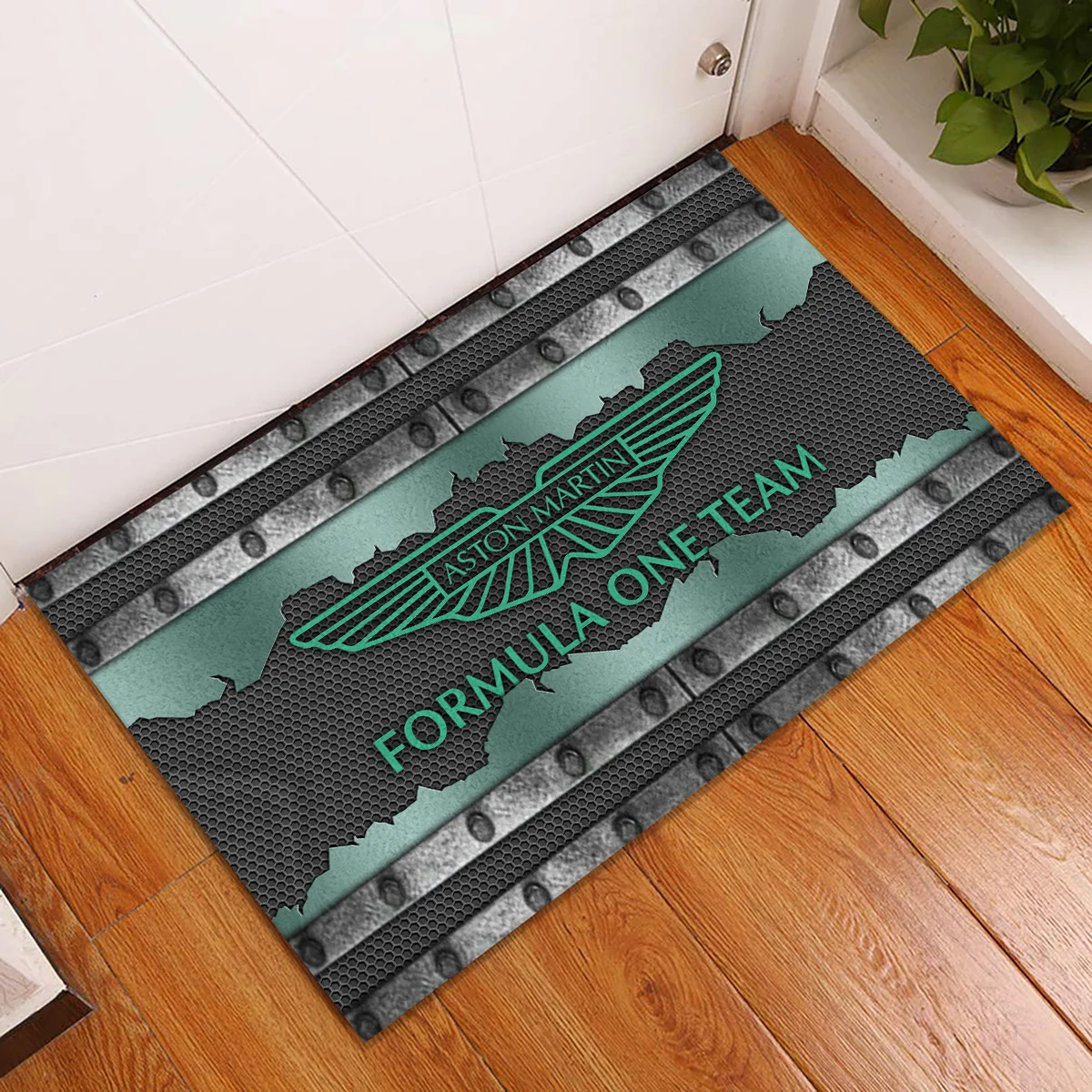 Aston Martin F1 Rubber Base Doormat - All Over Print BLF1139A5AM - Image 2