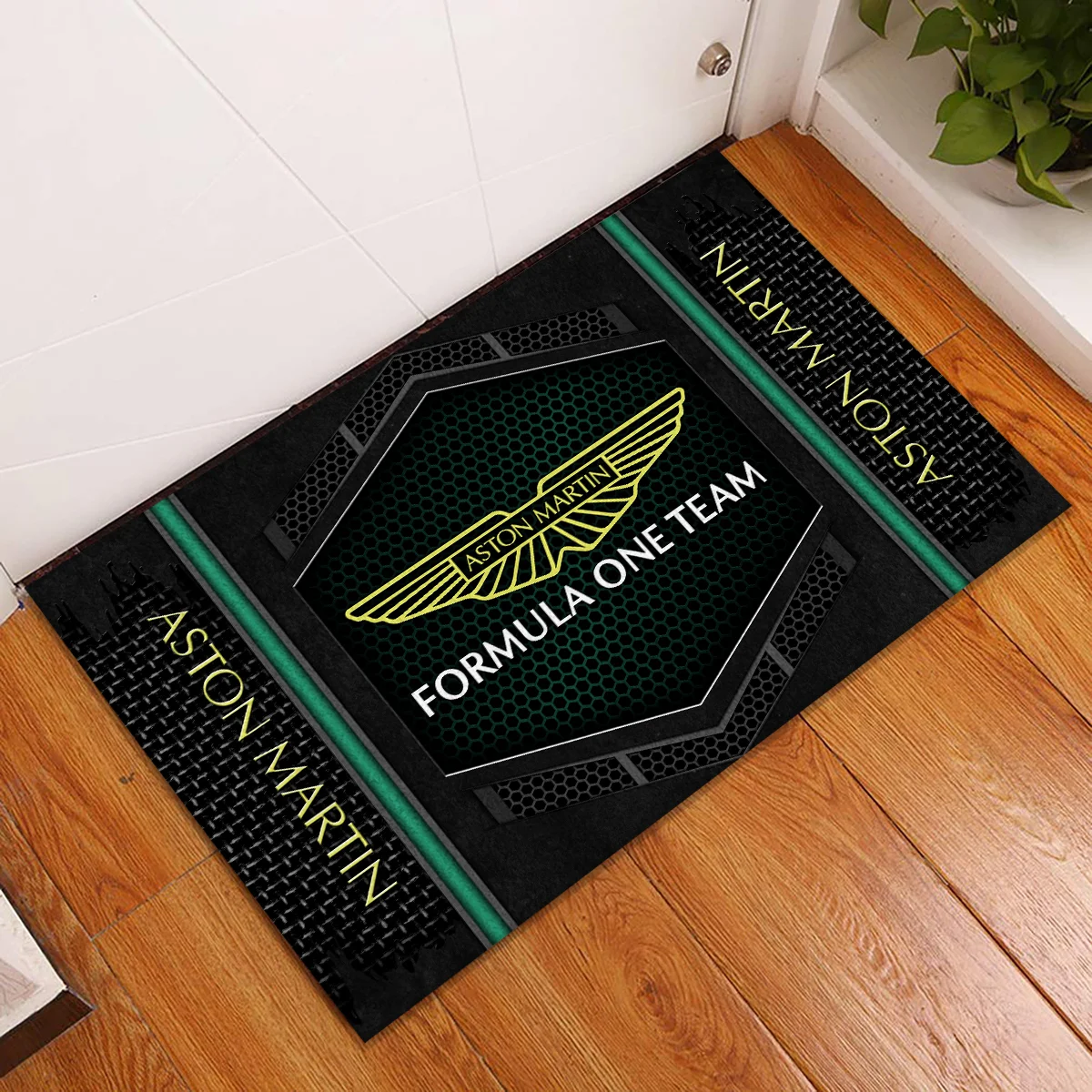 Aston Martin F1 Rubber Base Doormat - All Over Print BLF1139A8AM - Image 2