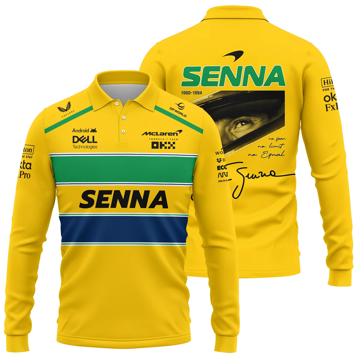 Ayrton Senna McLaren Formula One Long Polo Shirt Unisex Motorsport Apparel BLF1190525A2LPL