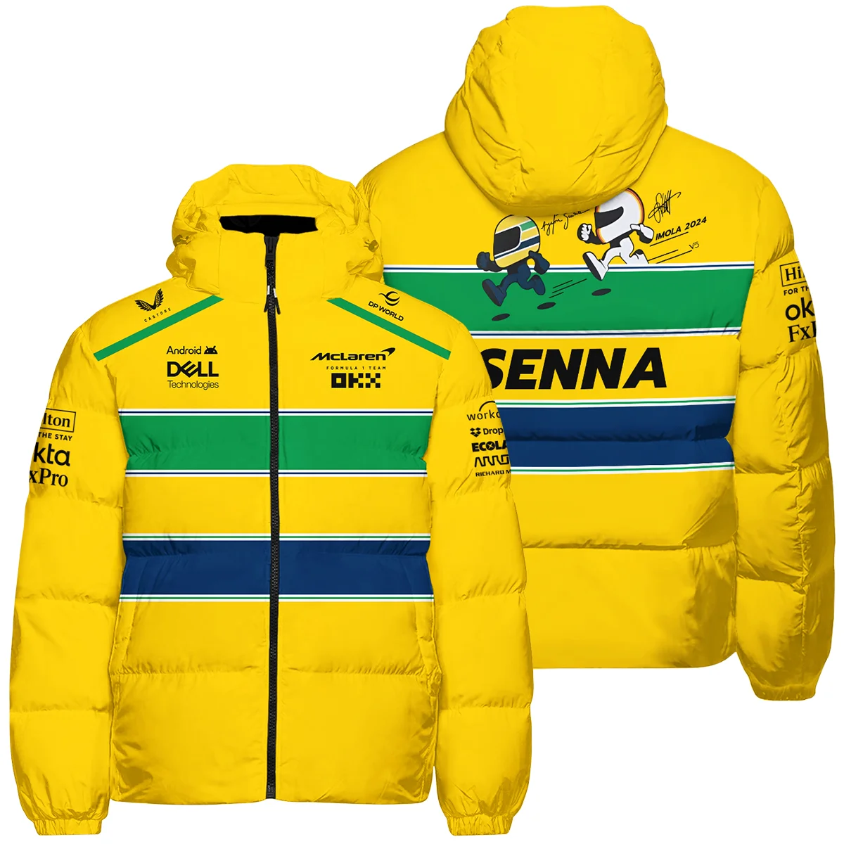 Ayrton Senna The Racing Legend McLaren F1 Down & Puffer Jackets Unisex Motorsport Apparel BLF13625A1HCJ