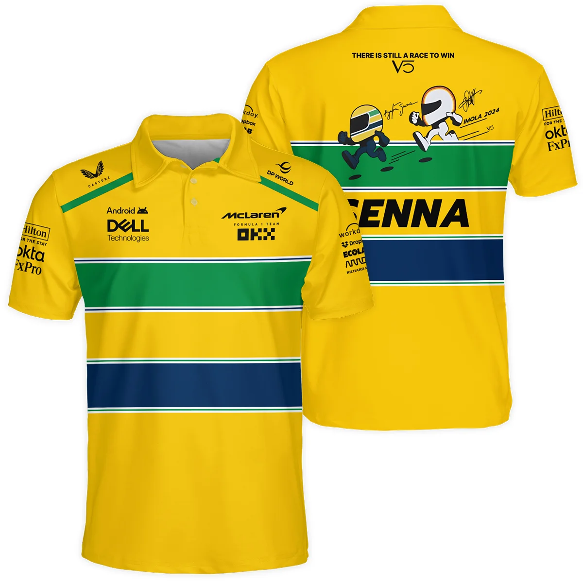 Ayrton Senna The Racing Legend McLaren F1 Polo Shirt Unisex Motorsport Apparel BLF13625A1PL