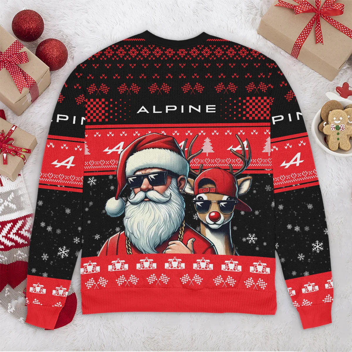 Badass Santa Reindeer Alpine Formula 1 - Ugly Sweater BLVAF1220925A23ALP - Image 6