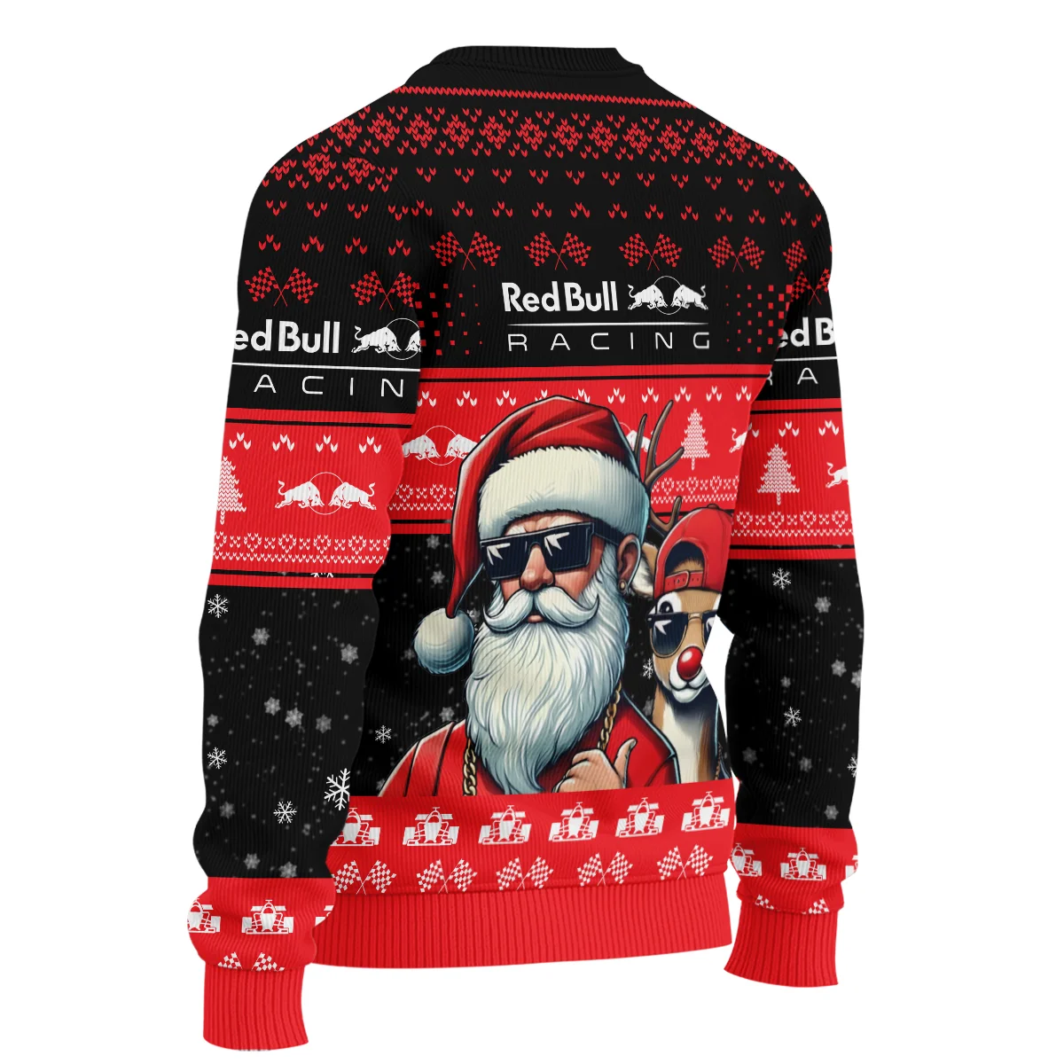 Badass Santa Reindeer Red Bull Racing Formula 1 - Ugly Sweater BLVAF1220925A23RBR - Image 5