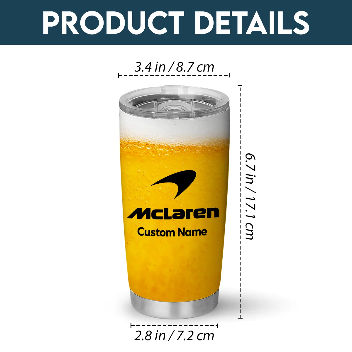 Beer Pattern McLaren F1 Stainless Steel Tumbler 20oz 30oz Gift For Fan BLMCL11525A1 - Image 4