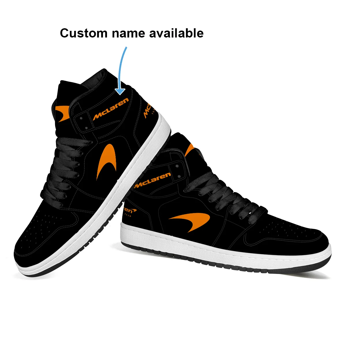Black Custom Shoes Logo Air Jordan 1 High BLMCL17725A4 - Image 3