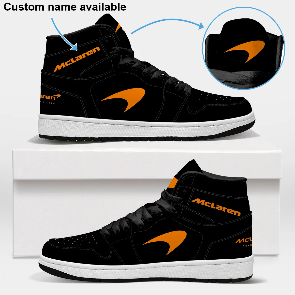 Black Custom Shoes Logo Air Jordan 1 High BLMCL17725A4