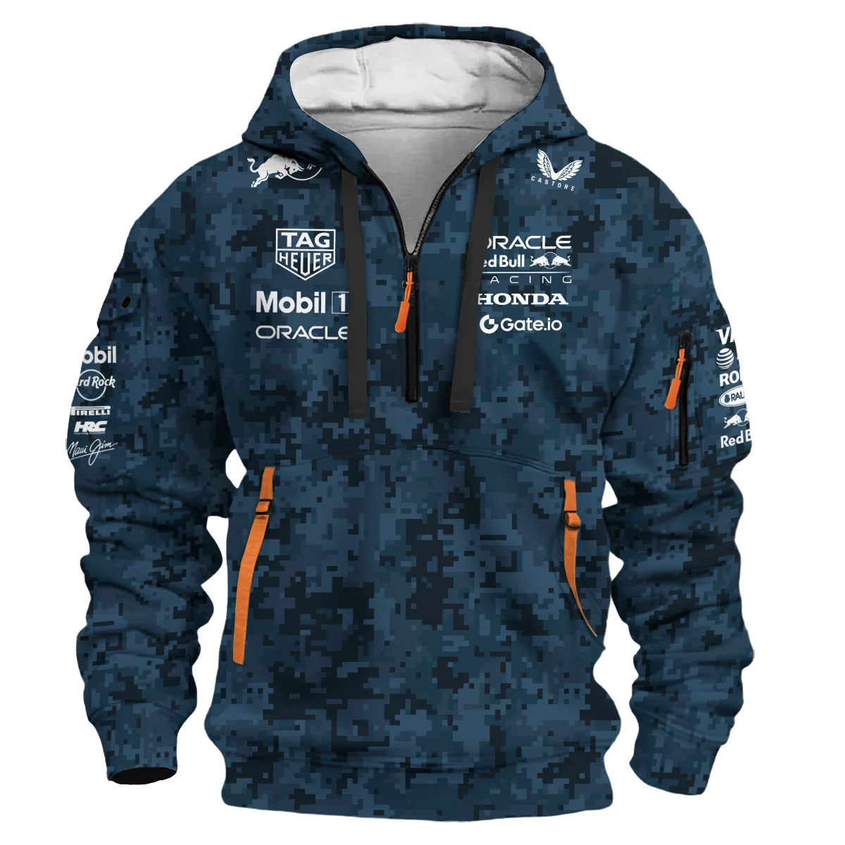 Camo Pattern Red Bull Racing x Hypebeast Replica Hoodie Half Zip BLRBR11025A1HDF - Image 2