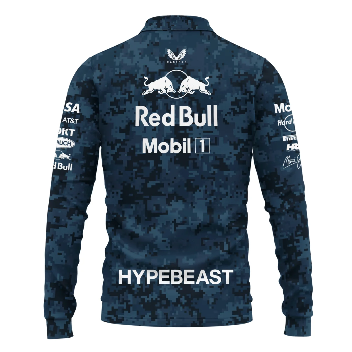 Camo Pattern Red Bull Racing x Hypebeast Replica Long Polo Shirt BLRBR11025A1LPL - Image 3